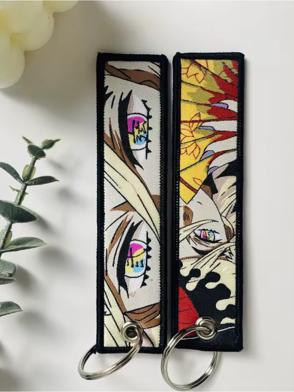 Anime Eye Print Keychains - Multicolor Fabric Strap